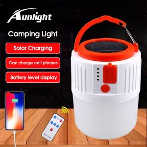 Aunlight Solar LED Camping Light USB Rechargeable Lanterns 24LED Solar Bulb Outdoor Tent Lamp Portable Emergency Lights for Hiking