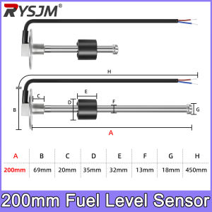 RYSJM | 1pc 200mm Sensors Water Fuel Level Gauge Sensor 0~190 ohm Marine Boat Yacht Car Oil Liquid Tank Fuel Sender Unit