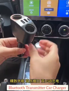 Car Charger Adapter Phone Fast Charging Fm Modulator Fm Transmitter Mp3 Bluetooth Module Fm Bluetooth Radio Dual USB Cigarette Lighter Socket Splitter Voltage Display