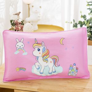 Unicorn Girl Kids Pure Cotton Ketsumeishi Pillow for Kindergarten Students over 2-6 Years Old All Year Round Neutral