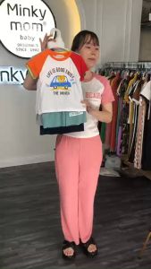 Bộ cộc tay thun lạnh Minky Mom cho bé 7- 28 kg VTN-IN2M