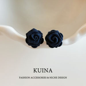 kuina | Elegant Blue Rose Silver Needle Earrings