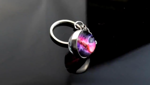 Solar System Keychain – Sun & Moon Glass Ball Pendant DIY Jewellery Stylish Accessory & Gift Idea
