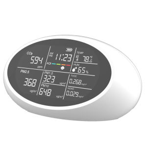 Máy Dò Chất Lượng Không Khí Dienmern DM605E Màn Hình LED 10 Trong 1 Máy Kiểm Tra Cảm Biến CO2/PM2.5/Nhiệt độ/Độ Ẩm Có Cổng Sạc USB Cho Phòng Ngủ Trong Nhà Ô Tô Mới