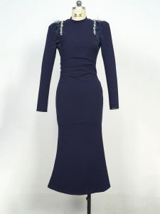 ZYHT เดรสผู้หญิง เดรสสีฟ้า เดรสหางปลา เดรสแขนพอง เดรสทำงาน เดรสไฮโซ เดรสวินเทจ เดรสออกงาน เดรสปาร์ตี้ ชุดราตรี 15345