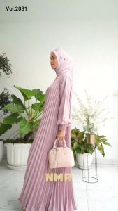 NMR Gamis MS Plisket Vol 2031-2 (Kancing Belakang)