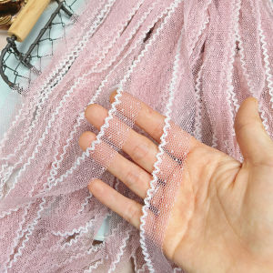 ผ้าตาข่ายลายจุดสีสันสดใส ขอบลายฟันสุนัข ลูกไม้ แบบ กว้าง 2 ซม สำหรับตกแต่งดอกไม้ เด็กทารก ชิ้น ใช้ตกแต่งเสื้อผ้า ที่คาดผม ของขวัญ