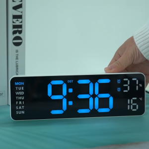 Digital Alarm Clock LED Clock for Bedroom Electronic Desktop Clock with Type-C Port Adjustable Brightness Snooze12/24H Display for HomeOffice