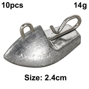 10Pcs Fishing Sinkers 7g 9g 14g Ship Shape Jig Head Bullet Weight Tackle Quick Connect Pesca Accessories