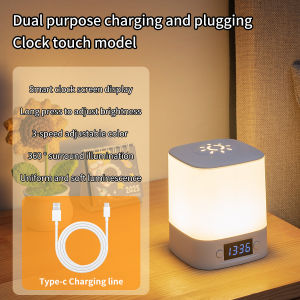 USB Rechargeable LED Night Light With Clock Timing Touch Dimmable Table Lamp Baby Nursery Bedside Lamps Reading Book Desk Lamp