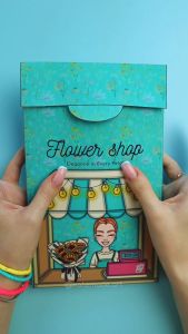 Nhà Búp Bê Bằng Giấy chủ đề Cửa Hàng Hoa Tươi - Đồ Chơi Búp Bê Giấy Bóc Dán Giúp Bé Tự Chơi - Búp Bê Giấy