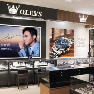 OLEVS Mens Watches Tourbillon Style Trend Fashion Original Quartz Wristwatch Waterpoorf Luminous Chronograph Moon Phase 2023
