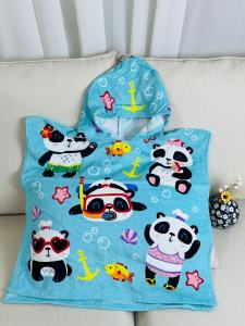 Pure Cotton Cartoon Childrens Robe Towel Hat Soft Absorbent Full Cotton Minor Defects Wearable Bath Towel Home Textile