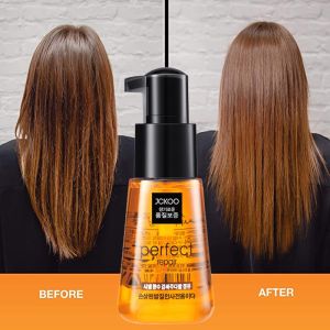 Junkou Leave-in Hair Conditioner Essential Oil. It is a hair conditioner that can repair dry and frizzy hair. With multi-functional natural herbal essence it is suitable for the care of both straight and curly hair. It can repair permed hair smooth the