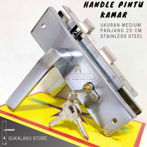 Hendel pintu rumah warna hitam ukuran medium