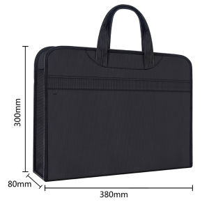Zipper File Bag Pouch with Handle Business Document Briefcase Filing Holder Storage Organizer Portable Travel Sorting Handbag for Men Women Office Student