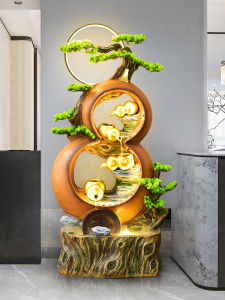 Chinese Flowing Water Ornaments Circulating Water Indoor Living Room Entrance Rockery Gourd Bring In Wealth and Treasure Landscape Floor-Standing Decorations Humidifier