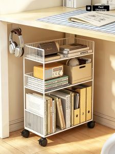 MUGG | Book Storage Box with Wheels Large Capacity Book Stand Organizer