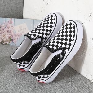รองเท้าผ้าใบเด็กสไตล์เกาหลีลายสก็อต รองเท้าลำลองแบบสวมสบาย ทรงต่ำ สำหรับเด็กชายและเด็กหญิง รองเท้าผ้าใบ EEL