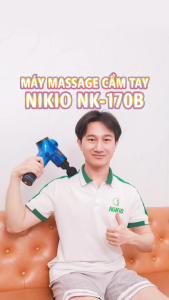 Súng massage cầm tay máy mát xa giãn cơ Nikio NK-170B - 6 đầu massage chuyên sâu 5 chế độ 6 cường độ tùy chỉnh Pin sạc