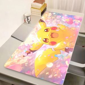 Bandai | Kawaii Pink Sakura Pokemon Pikachu Anime Gaming Mouse Pad Non-Slip Extended Desk Mat for PC Laptop Keyboard Accessories