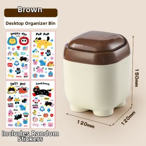 Mini Covered Desktop Trash Can