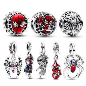 Disney | Hot Sale Disney Marvel Spider-Man 925 Silver Charms Beads Fits 3mm Original Bracelet Necklace DIY Fine Jewelry For Womens Gifts