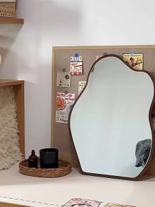 FWTDF | Retro Large Wooden Makeup Mirror