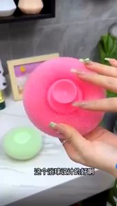 Bông Tắm Hít Tường Có Đế Hút - Bông tắm lưới Tròn Massage Tẩy Tế Bào Chết Nhanh Khô Tiện Lợi