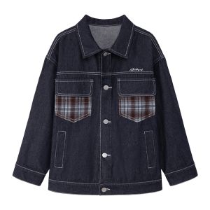 zosee | Colorfast Plaid Contrast Denim Jacket Boys