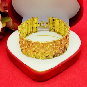 สร้อยข้อมืองานดิบทองเหลือลายเลสแบนสานตัดลาย ความยาว 8 นิ้ว งานดิบไม่ได้ชุบ ทองเหลืองโบราณ วินเทจ คลาสสิค ใส่ได้ทุกโอกาส พร้อมส่ง