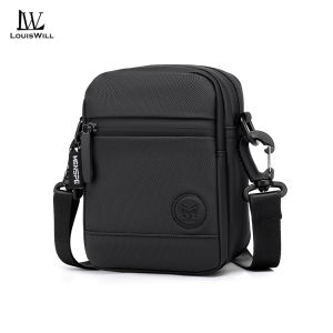 LouisWill Men Bag Fashion Mens Shoulder Bag Mini Waist Bag Leisure Crossbody Bag Waterproof Fanny Pack Messenger Bag Sling Bag Casual Day Bag Street Shoulder Bag for Men