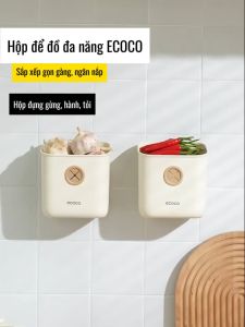 Hộp để đồ đa năng ECOCO thế hệ mới | Kệ đựng hành tỏi Chai lọ nhà bếp | Khay để bông tẩy trangMỹ phẩm nhà tắm tiện lợi
