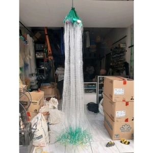 Jaring Ikan siap pakai 3 lapis tinggi 15m panjang 25m timah luar 5in 035mm dalam 1 1/2 in 028mm
