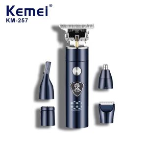 Kemei KM-257 Mens Electric Hair Clipper Nose Hair Trimmer For Men 5in1 Hair Trimmer Multifunctional Razor Haircut Machine Shaver Nose Eyebrow Trimmer Lcd
