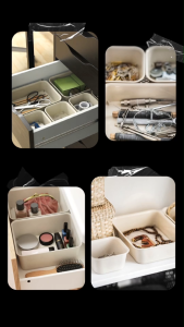 ลิูเสตี้ กล่องใส่ของ IKEA สีเบจและสีขาว พลาสติกอเนกประสงค์ คู่มือการเคลื่อนไหวคู่มือ 50 บาท