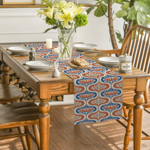 Vintage Floral Leaf Table Runner Washable & Reusable Festive Celebration or Daily Dining Table Decor