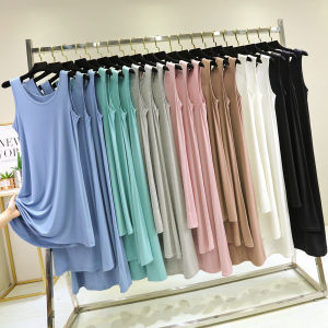 Modal Sleeveless Dress Womens Summer Inner Underskirt Camisole Long Dress Plus Size Thin Slimming Bottoming Skirt