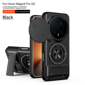 2in1 Ring Holder Magnetic Armor Case for Honor Magic 8 Pro 7 6 Lite X9d X9c X9b X8 X8c X7b X7c Slide Lens Protector Cover Funda