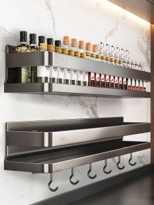 Giá Để Đồ Nhà Bếp Bằng Thép Không Gỉ Treo Tường Không Cần Đục Lỗ Giá Để Chai Nước Ép Trái Cây Giá Để Đồ Dùng Nhà Bếp Bằng Nhựa