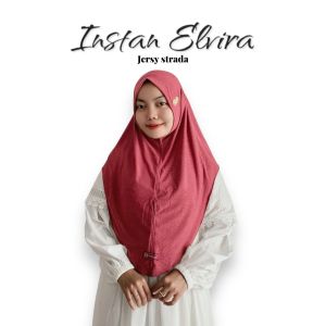 Hijab Bergo Malay Oval Jersy Motif Elvira Rafilah/Kerudung Instan Dayli