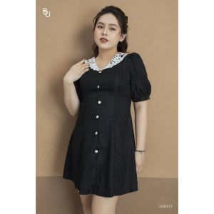Đầm cổ ren 7 mảnh cúc ngọc hoa BIGSIZE (55kg đến 95kg) - 22SD19 - [BUstu Bigsize]