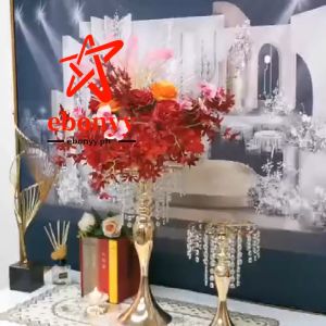 【Fast Delivery】New Mermaid Deluxe Gold Flower Vase Candle Holder Road Guide Table Hotel Wedding Prop Decoration