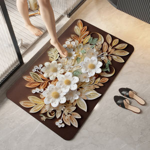 Thảm Trải Sàn Thấm Nước Phòng Tắm VIKAMA Nhanh Khô Chống Trơn Trượt Thảm Nhà Cửa Chất Liệu Cao Su Phong Cách Hiện Đại Giặt Máy Được Thoát Nước Nhà Bếp