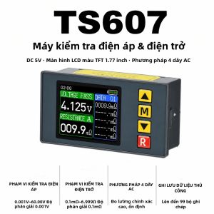 diymore | Máy Đo Điện Trở Trong DC5V Độ Chính Xác Cao TS607 Màn Hình Màu TFT 1.77 Inch Máy Đo Điện Áp Pin Lithium Với Phương Pháp Đo 4 Dây