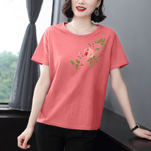 Cotton Summer Tee Shirt Loose Large Size Printed