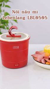 Nồi nấu mì mini Lebenlang LBL0505 nồi lẩu điện đa năng 600W dung tích 1100ml thiết kế nhỏ gọn bảo hành 2 năm - hàng chính hãng