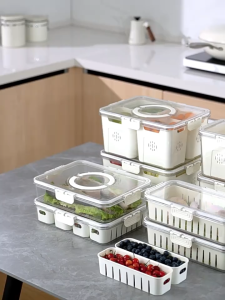 HOVELSHOP Food Container Box Wadah Penyimpanan Makanan Buah Sayur Snack Kulkas Anti Tumpah