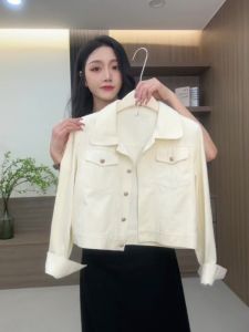 Áo Sơ Mi Cotton Denim Dài Tay Cho Nữ Áo Khoác Ngoài Mùa Xuân Mới Đa Năng Áo Sơ Mi Và Váy Dây Áo Khoác Ngoài Thời Trang Thường Ngày