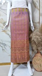 ผ้าไหมกาบแก้วสีโอรส เกรดพรีเมี่ยม ตัดเสื้อ ซิ่น ขนาดยาว 2 หลา กว้าง 1 เมตร (ยังไม่ตัดเย็บ) ตัดชุดไทยไปวัดงานบุญ งานบวช